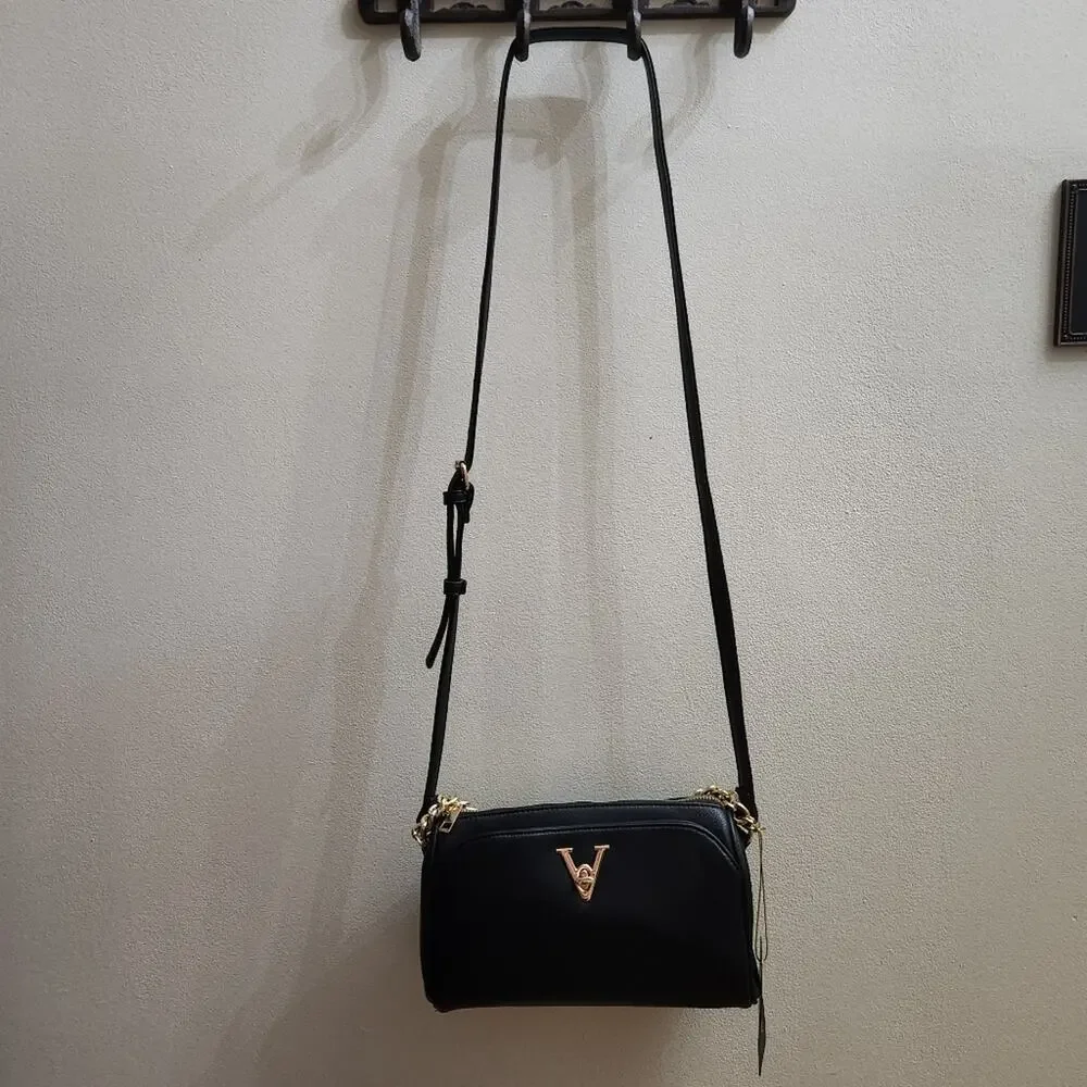 New Grossi New York Shoulder Crossbody Evening Bag Purse Black Gold NWT